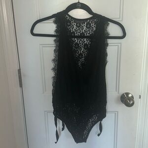 Topshop lace black one piece